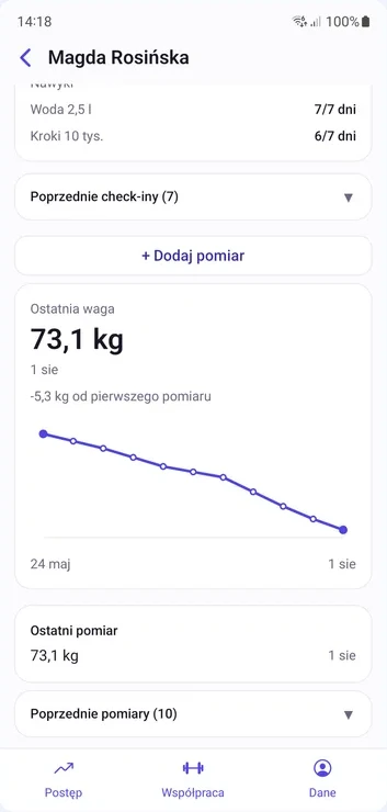 Karta podopiecznego w aplikacji Tenly
