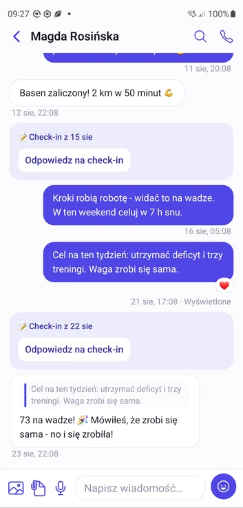 Rozmowa z podopiecznym w aplikacji Tenly
