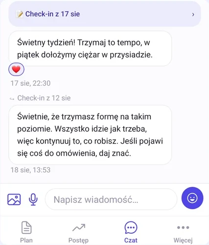 Podopieczny odpisuje z tej samej rozmowy