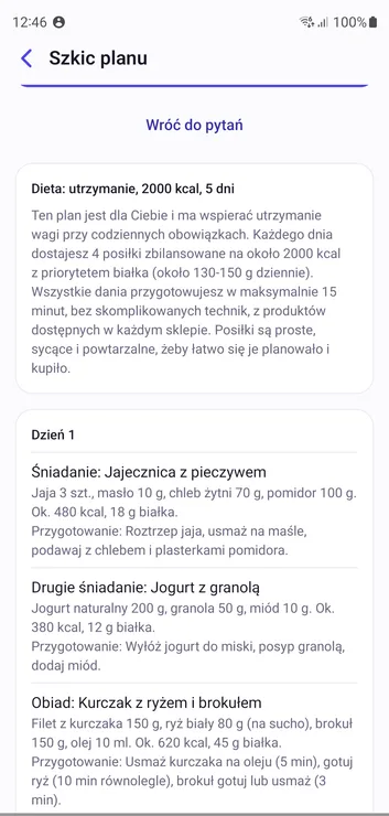 Kreator AI układa szkic planu w aplikacji Tenly